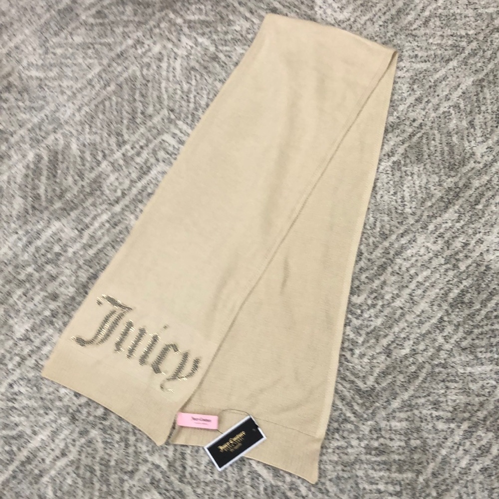 Juicy couture tan bedazzled scarf